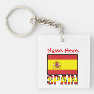 Llavero Acrílico personalizado de la bandera de España Her
