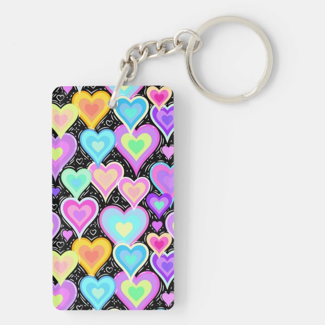Llavero Acrylic Keychain "Hearts" (Atrás)
