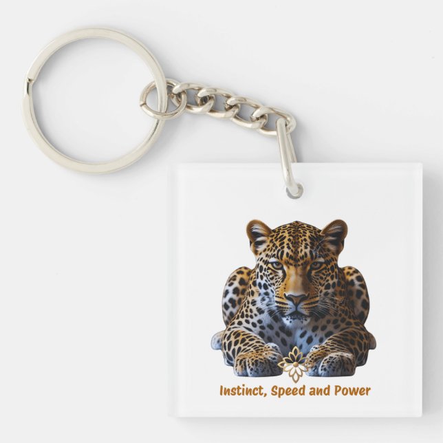 Llavero Acrylic Keychain – Leopard Logo | Instinct, Speed  (Frente)