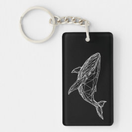Llavero Acrylic Keychain Modern Geometric Whale
