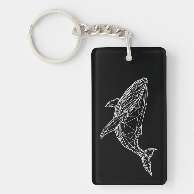Llavero Acrylic Keychain Modern Geometric Whale (Frente)
