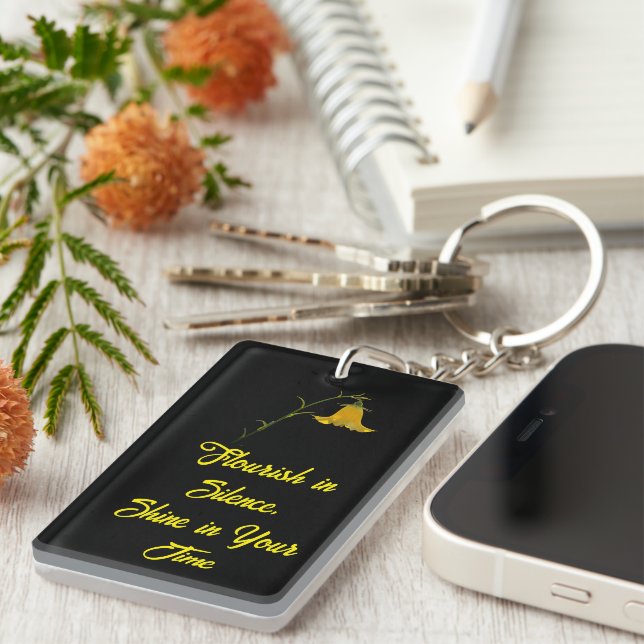 Llavero Acrylic Keychain Rectangle (One Side) – Flowers  (Frente Derecha)