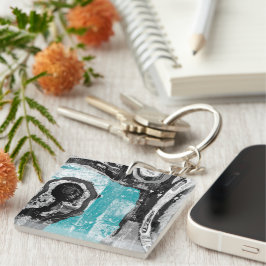 Llavero Acrylic Keychain – Surface Current Abstract Flow 