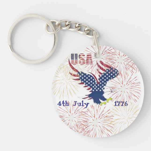 Llavero Acrylic Keychain USA 4th July  (Frente)