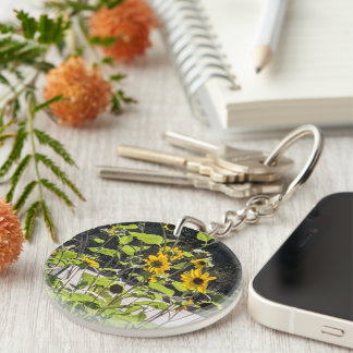 Llavero acrylic keychain with sunflower photo