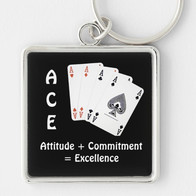 Llavero Actitud ACE + Compromiso = Excelencia (Frente)
