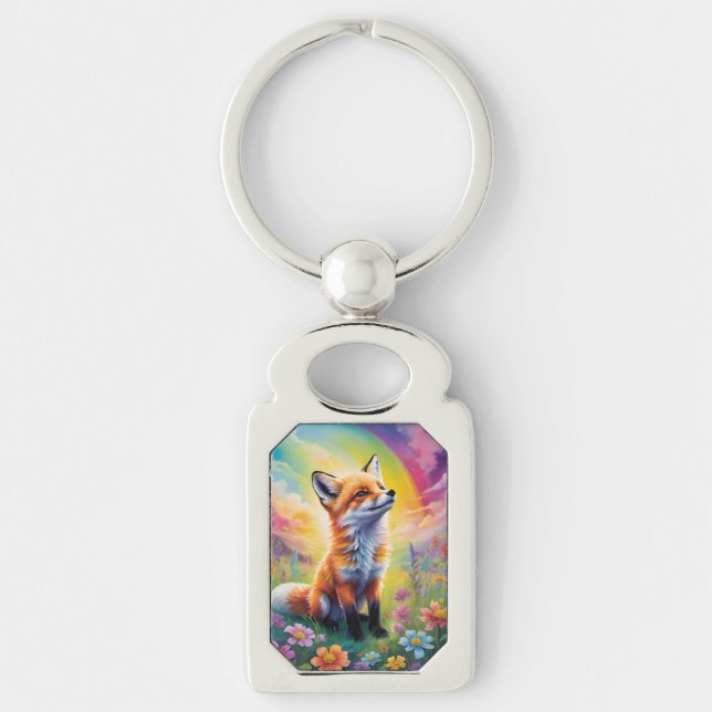 Llavero Actitud positiva Red Fox Pup Keychain (Anverso)