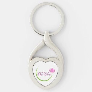 Llavero Actitudes de la YOGA con un loto rosado