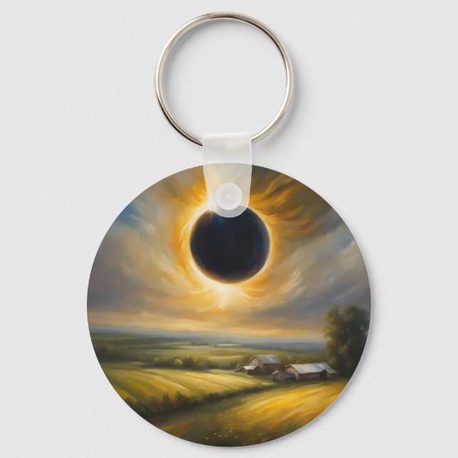 Llavero Acto de Personalizado de texto para eclipse solar  (Anverso)