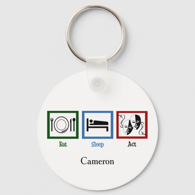 Llavero Actor teatral divertido de Eat Sleep Act (Anverso)