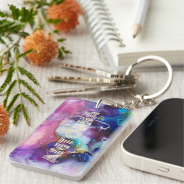 Llavero Acuarela Arcoiris Nombre Personalizable Brillante
