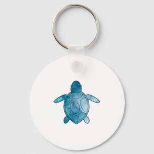 Llavero Acuarela azul de la tortuga marina