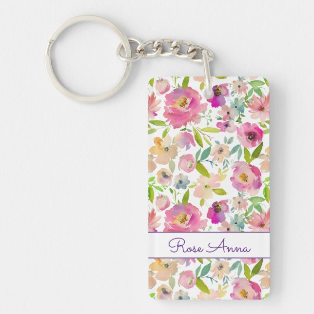 Llavero Acuarela Boho Pastel (Frente)