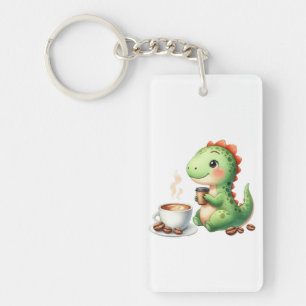 Llavero acuarela Cute Dinosaur T Rex beber acrílico