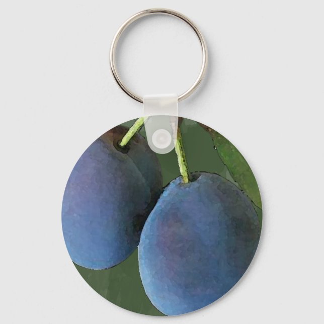 Llavero Acuarela de ciruelas - Cadena de teclas (Anverso)