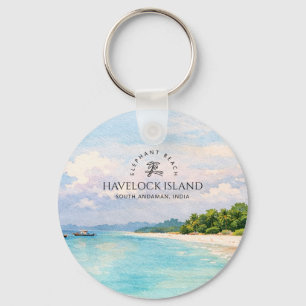 Llavero Acuarela de Elephant Beach – Regalo de recuerdo de