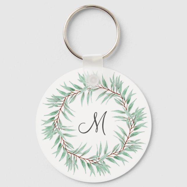 Llavero Acuarela Eucalyptus Lees Wreath (Anverso)