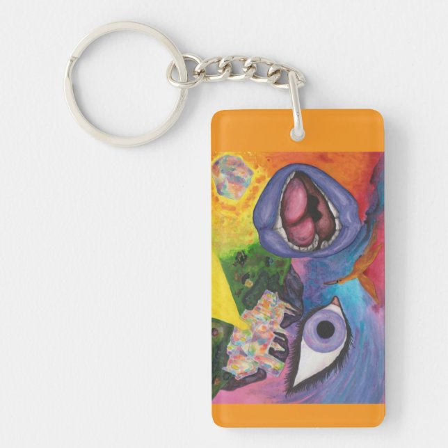 Llavero Acuarela Fantasía Dimensiones Mujer Opal Surreal (Frente)