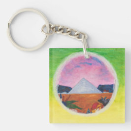 Llavero Acuarela Fantasía Dimensiones Pirámide Sueños Mund