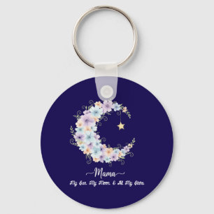 Llavero Acuarela Floral Luna Mamá