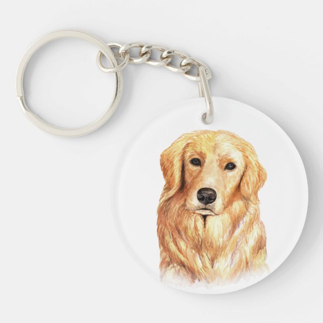 Llavero Acuarela Golden Retriever (Frente)
