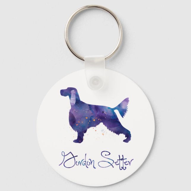 Llavero acuarela Gordon Setter (Anverso)