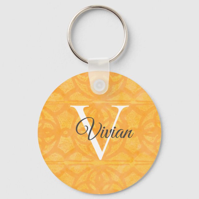 Llavero acuarela naranja (Anverso)