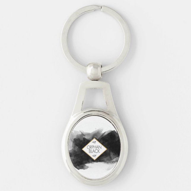 Llavero Acuarela negra negra huérfana (Anverso)