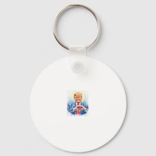 Llavero Acuarela Patriótica Trump Corazón Manos 