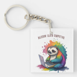 Llavero Acuarela Rainbow Cute Slote Computing