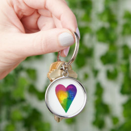 Llavero Acuarela vibrante Corazón "Amor"