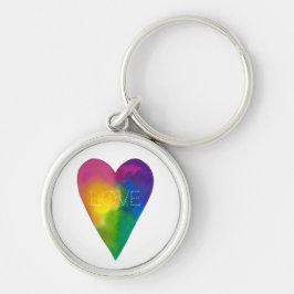 Llavero Acuarela vibrante Corazón "Amor"