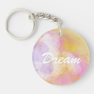 Llavero Acuarelas abstractas - fondo anaranjado