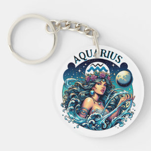 Llavero Acuario Portador de Agua Mujer Hermosa Astrología