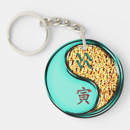 Llavero Acuario y tigre de fuego