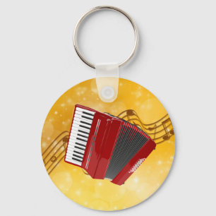 Llavero Acuerdo Rojo sobre notas musicales