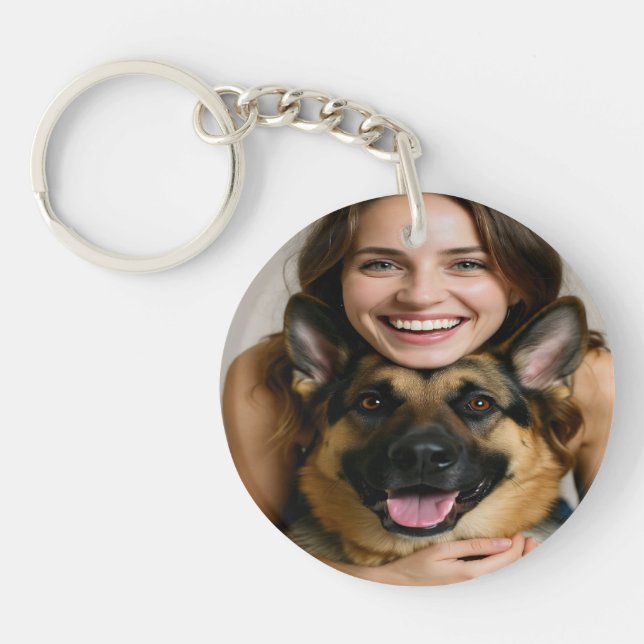 Llavero Add German Shepherd Photo Personalize (Frente)