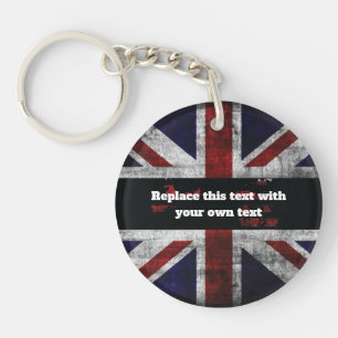 Llavero Add text on English flag Throw Pillow