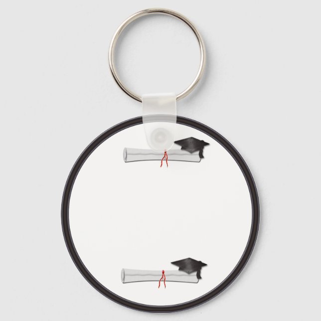 Llavero Add Your Own Text Black Graduation Keychain (Anverso)