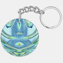 ADELE ~ Acrílico circular azul amarillo verde ~