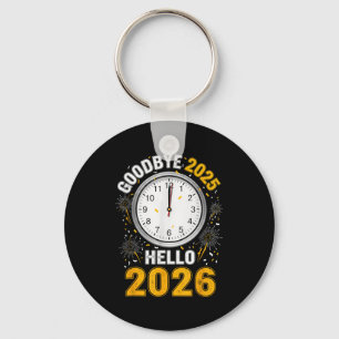 Llavero Adiós 2025 Hola 2026 Camiseta Con Reloj Año Nuevo