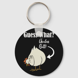 Llavero ¡Adivinen Qué Toro De Pollo! Diseño blanco