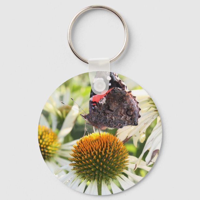 Llavero Admiral Butterfly on Flower (Anverso)