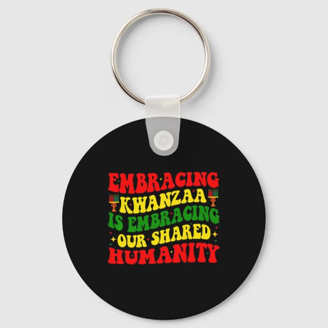 Llavero Adoptar Kwanzaa es nuestra humanidad compartida af (Anverso)