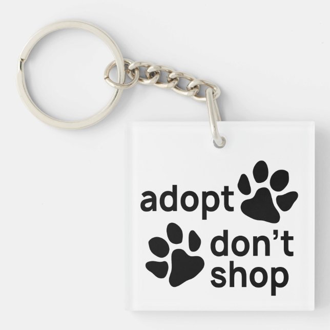 Llavero Adoptar no comprar hojas (Frente)