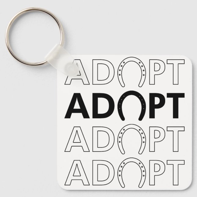 Llavero Adoptar texto apilado de cascos (Anverso)