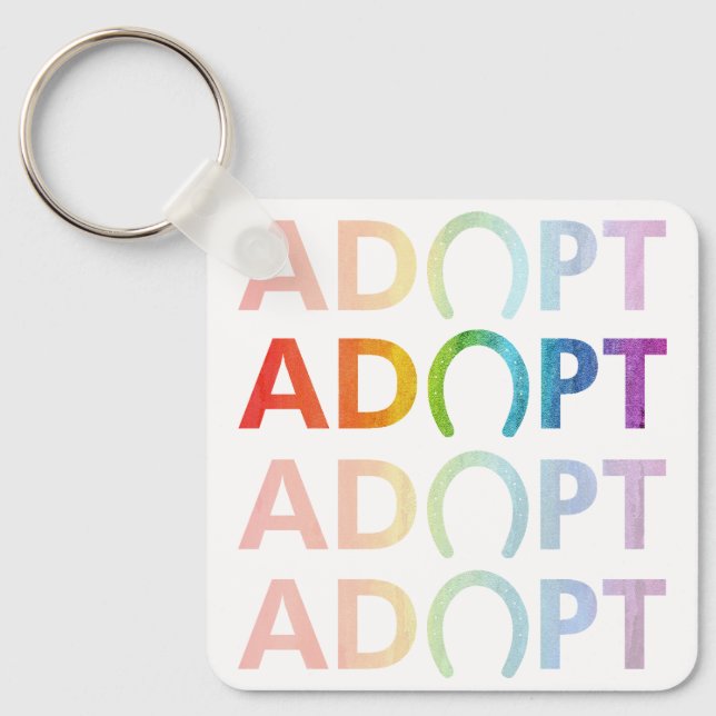 Llavero Adoptar texto apilado de cascos (Anverso)