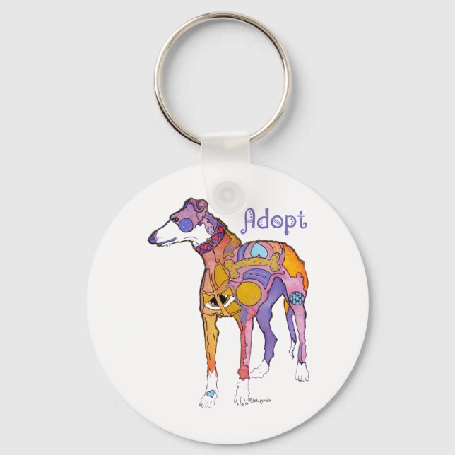 Llavero Adoptar Un Greyhound (Anverso)
