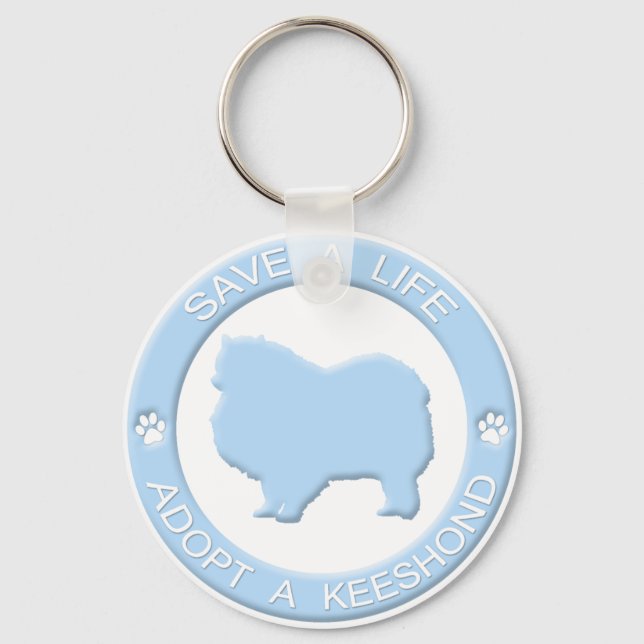Llavero Adoptar una clave de Keeshond (Anverso)