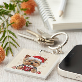 Llavero Adorable Christmas Yorkshire Terrier